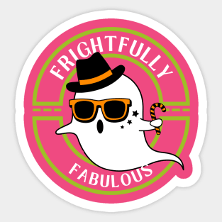 Frightfully Fabulous Ghost: Halloween Style V2 Sticker